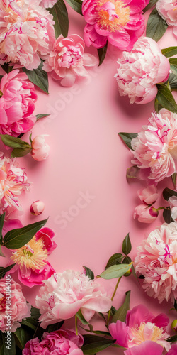 Decorative Rose Buds On A Matte Pink Smooth Background With A Blank Area Created Using Artificial Intelligence