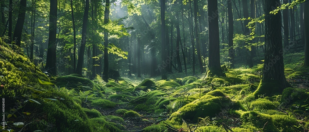 Obraz premium A Journey into the Untamed Heart of Nature, Where Majestic Trees Stand Tall and the Spirit of the Wild Reigns