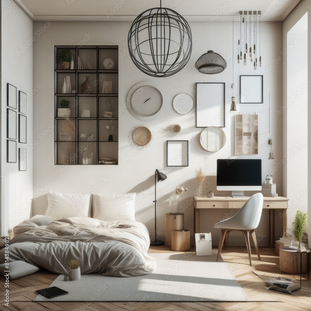 Bedroom sets have template mockup poster empty white with Bedroom interior and a desk photos art has illustrative meaning card design. Bedroom sets have template mockup poster empty white with Bedroom interior and a desk photos art has illustrative meaning card design.