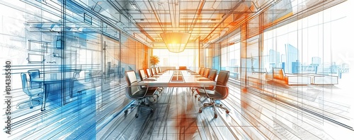 Wallpaper Mural Roundtable discussion on privacy policies with secure digital documents, modern office, sketch style Torontodigital.ca