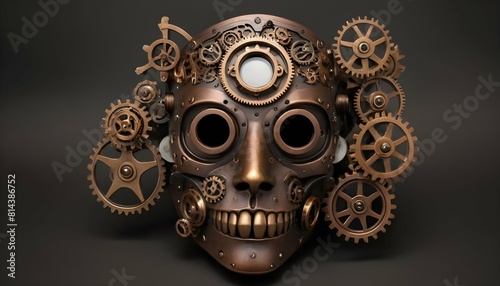 A steampunk mask with gears cogs and mechanical upscaled_12