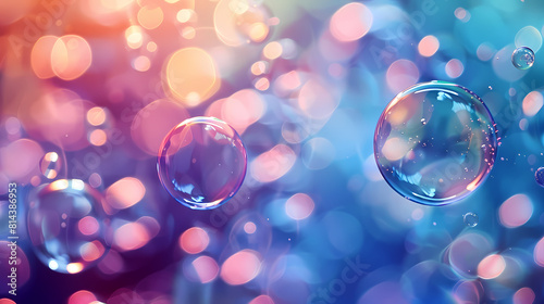 Blurred background of colorful soap bubbles