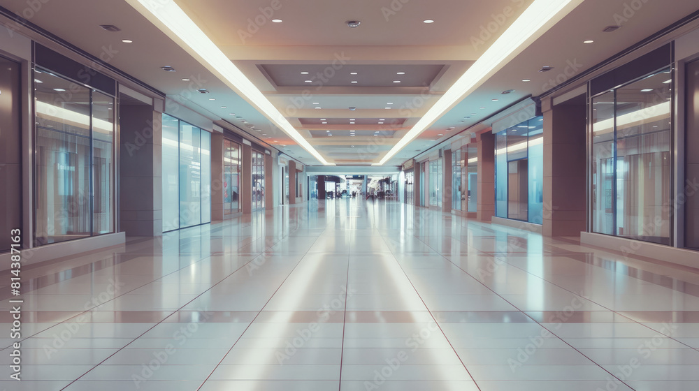 Empty Shopping Center and Supermarket Aisles