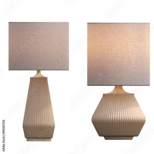 table lamp isolated on white background, room lamp, 3D illustration, cg render