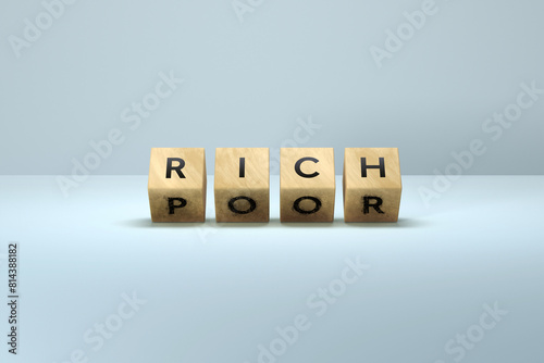 Featured image of 3D wooden blocks with RICH and POOR written on them