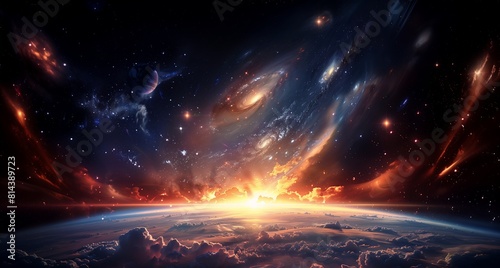 view planet bright light shining space trance music high definition clouds avatar horizon exploding galaxy profile viewed streaming photo