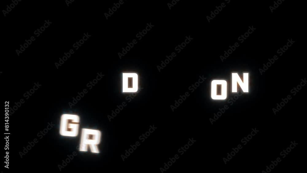 4K text reveal of the word 4K text reveal of the word