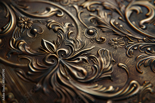 Vintage bronze texture with fine engravings and an antique look.
