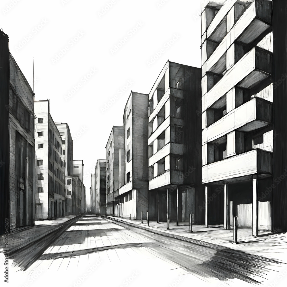 Fototapeta premium Sketch of building
