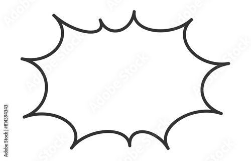 シンプルなギザギザの横長ふきだし･バクダン【ベクターイラスト素材】