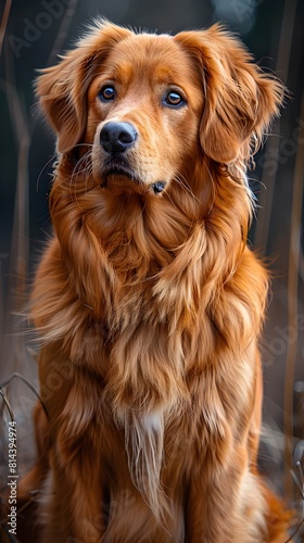 Captivating Portrait of a Golden Retriever Dog in a Natural Studio Setting