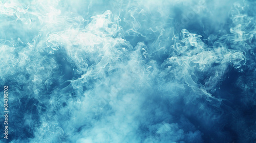 Wintery smoke, crisp blue toned down by a soft white fog photo