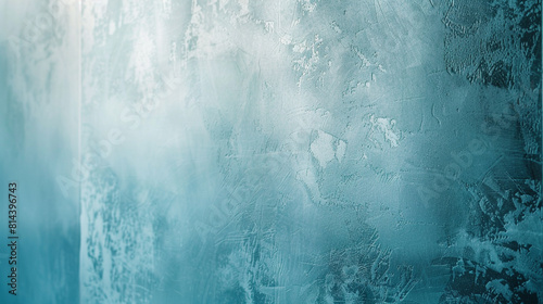 Light blue wall texture with a frosted glass effect, providing a cool and refreshing backdrop. photo