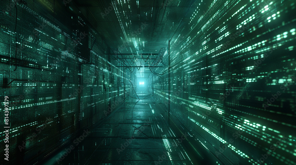 Quantum echo, reverberations of matrix code across a dark chamber Quantum echo, reverberations of matrix code across a dark chamber