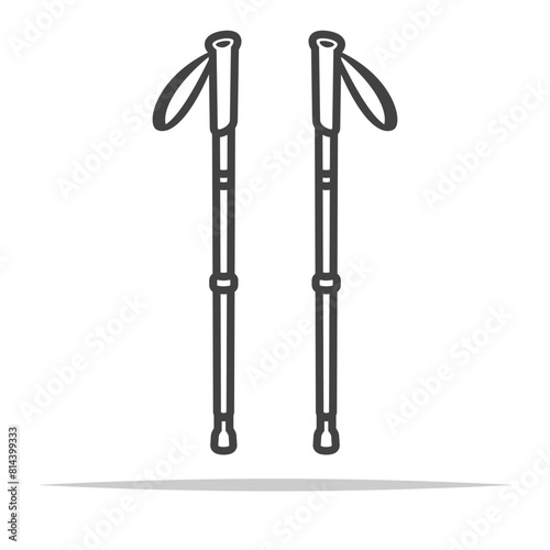 Trekking poles icon transparent vector isolated