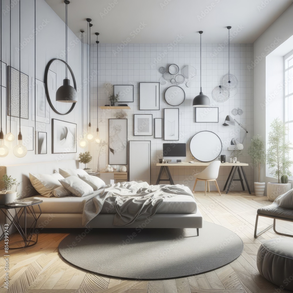 Bedroom sets have template mockup poster empty white with Bedroom interior and a chair image harmony has illustrative meaning card design. Bedroom sets have template mockup poster empty white with Bedroom interior and a chair image harmony has illustrative meaning card design.