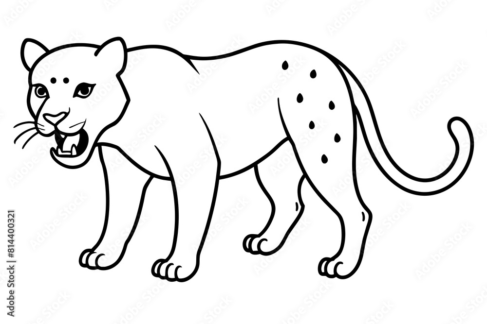 leopard line art silhouette illustration leopard line art silhouette illustration