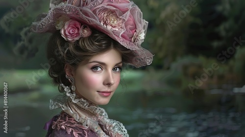 A portrait of A young woman dressed in the lavish fashion of the French royal family photo