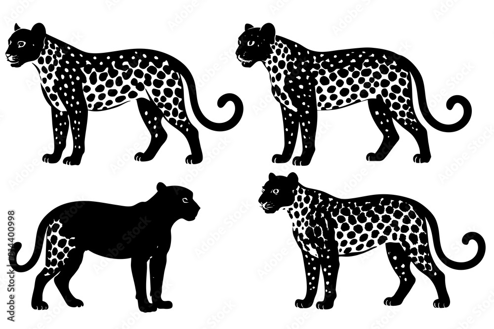 leopard line art silhouette illustration leopard line art silhouette illustration