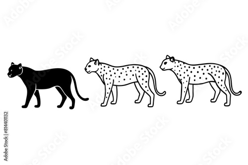  leopard line art silhouette illustration