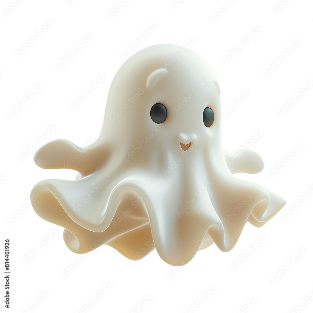 Cute and friendly ghost. 3D illustration. isolated on a transparent background Cute and friendly ghost. 3D illustration. isolated on a transparent background