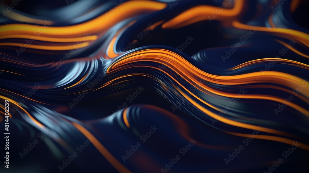 Obraz premium 3d rendering of abstract flowing wavy liquid background