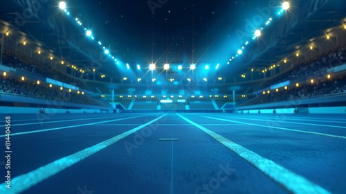 Nighttime Stadium Scene with Energetic Crowd Generative AI