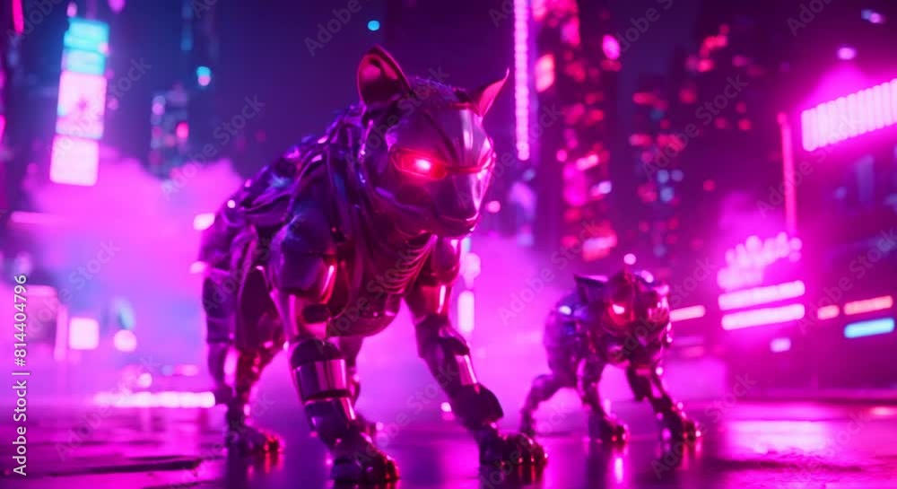 The Cyberpunk City: A Neon Playground for Robot Cats The Cyberpunk City: A Neon Playground for Robot Cats