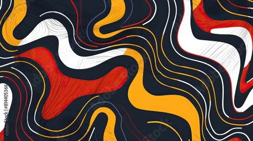Colorful swirl pattern with a mix of red yellow white and blue