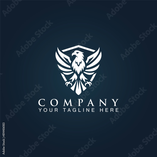 Eagle logo, Modern and bold eagle shield badge