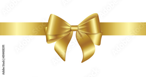 AI Generated -Golden ribbon and bow against transparent background