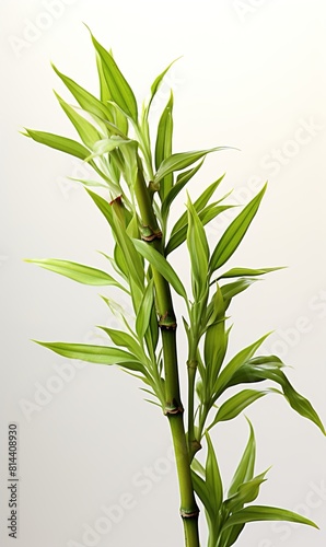bamboo branch on white background 