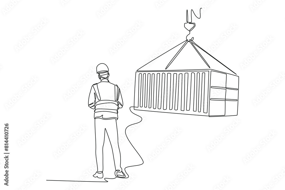 Cargo Concept. Single line draw design vector graphic illustration. Cargo Concept. Single line draw design vector graphic illustration.