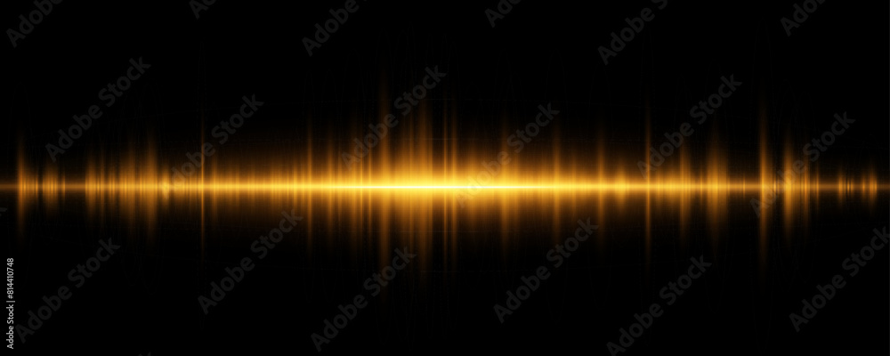 Abstract golden rays of light on the horizon isolated on a black background. Light effect. Vector illustration. EPS 10. Abstract golden rays of light on the horizon isolated on a black background. Light effect. Vector illustration. EPS 10.