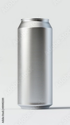a mockup of a blank aluminium soda can without a label