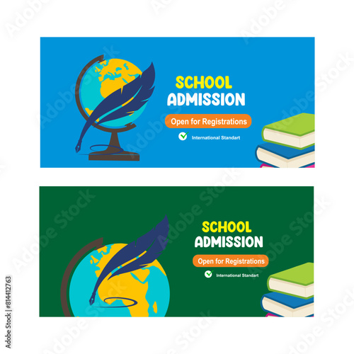 school admission illustration for flayer and promotion back to school and school illustration