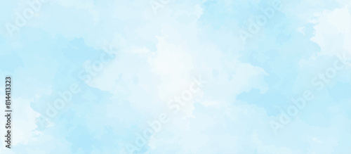 Blue sky with cloud .Beautiful blue sky with white clouds .bright cloud cover in the sun calm clear winter air background .gradient light white background.	