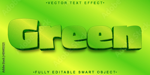 Cartoon Plant Green Vector Fully Editable Smart Object Text Effect