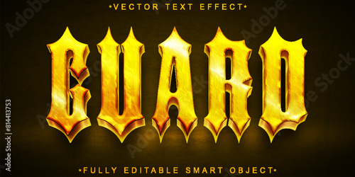 Orange Shiny Horror Guard Vector Fully Editable Smart Object Text Effect