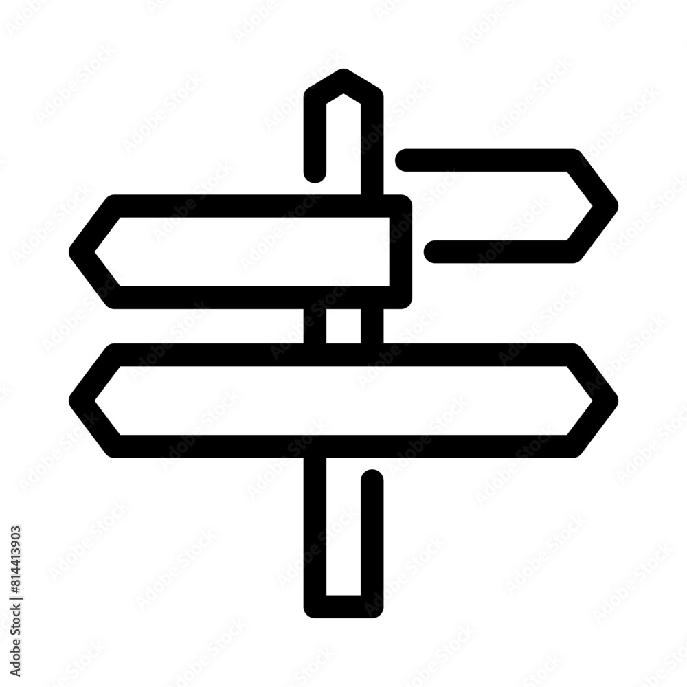 Sign board icon vector in outline style for travel, trip, and adventure needs