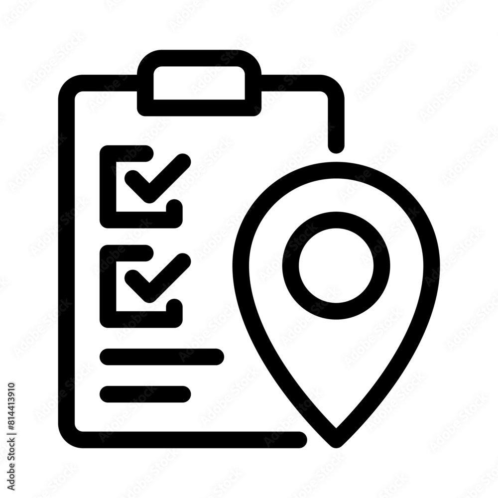 Adress list icon vector in outline style for vacation, travel, and registration needs Adress list icon vector in outline style for vacation, travel, and registration needs