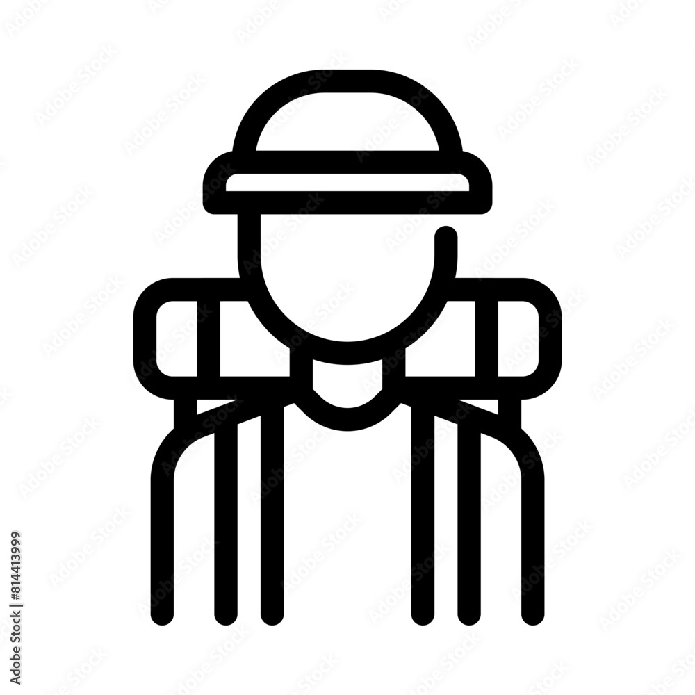 Tourist travel icon vector in outline style Tourist travel icon vector in outline style