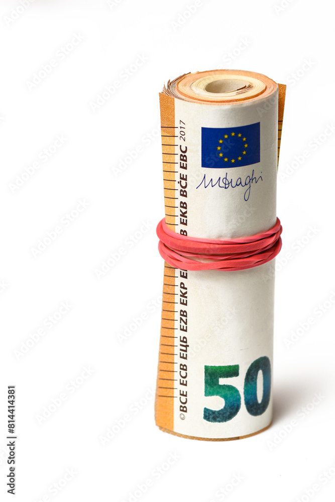 rolled up money, 50 euro banknote isolated on white background 1 rolled up money, 50 euro banknote isolated on white background 1