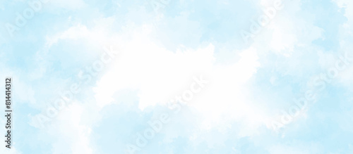 Blue sky with cloud .Beautiful blue sky with white clouds .bright cloud cover in the sun calm clear winter air background .gradient light white background.	