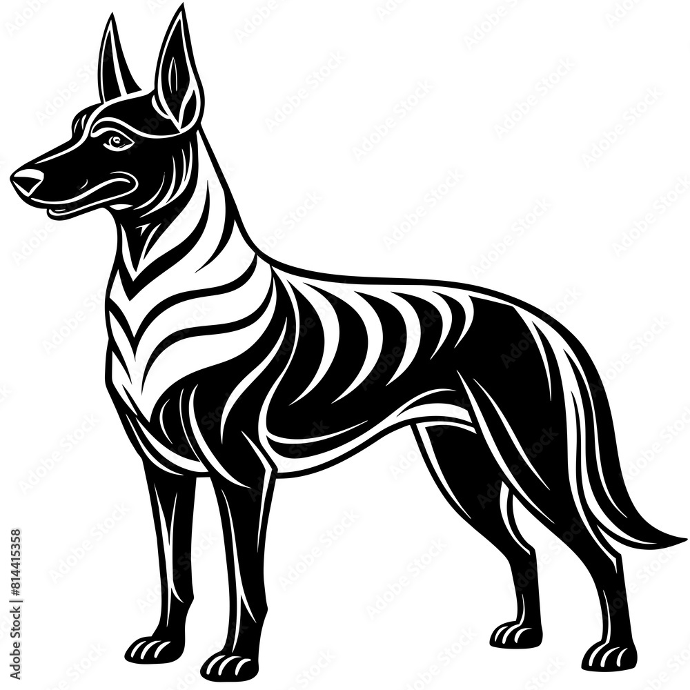 belgian-malinois-cartoon-vector-illustration