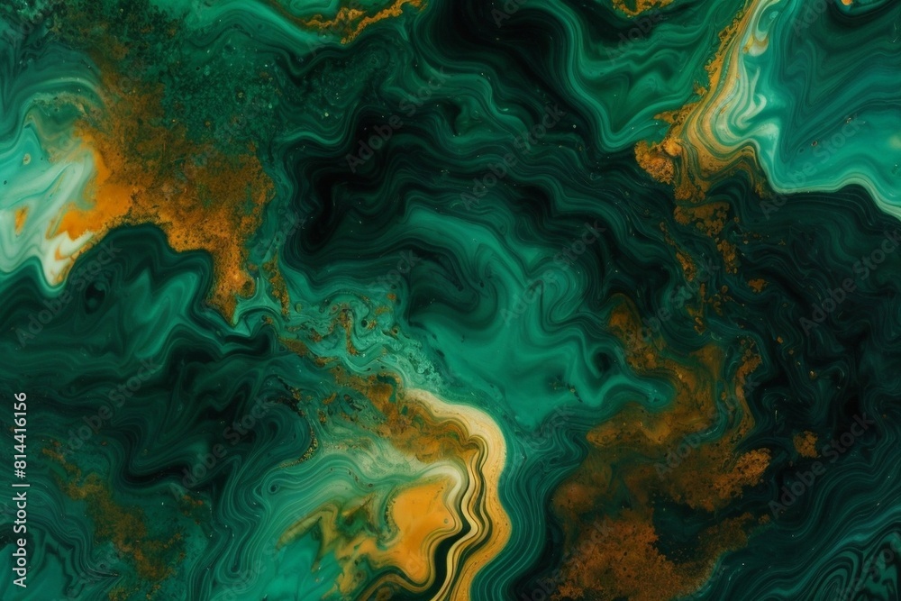 Fototapeta premium Liquid Paint Green Background Designed with Generative AI