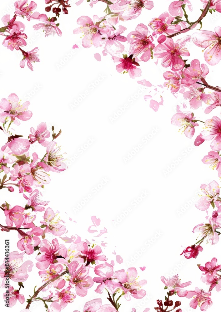 Elegant Cherry Blossom Wedding Invitation Template Generative AI Elegant Cherry Blossom Wedding Invitation Template Generative AI