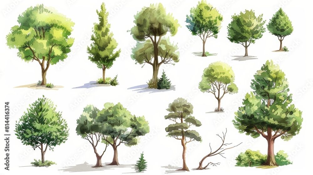 Street Trees of Various Sizes for Urban Landscapes Generative AI