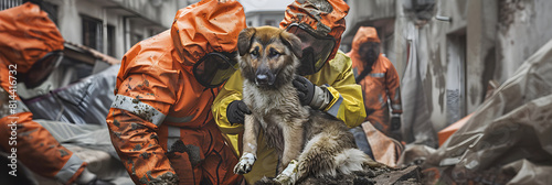 Heroic Rescue Operation: Brave Animal Rescuers Saving a Distressed Dog from a Hazardous Situation