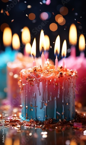 birthday cake with candles 